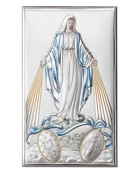Obrazek z wizerunkiem Matki Bożej z cudownym medalikiem, prostokątny